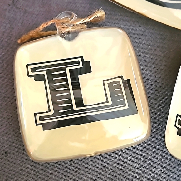 Pottery Barn glass initial ornaments Glass bubble style L, C, H - Picture 5 of 7